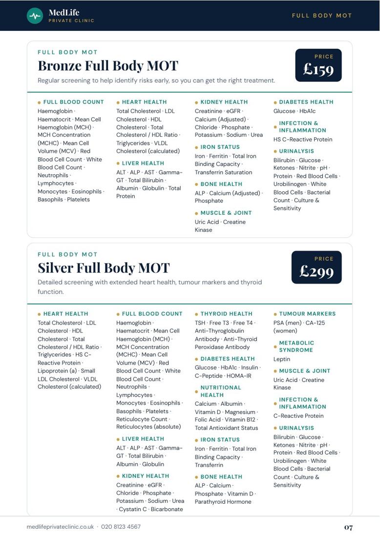 MedLife Private Clinic: Bronze and Silver MOT